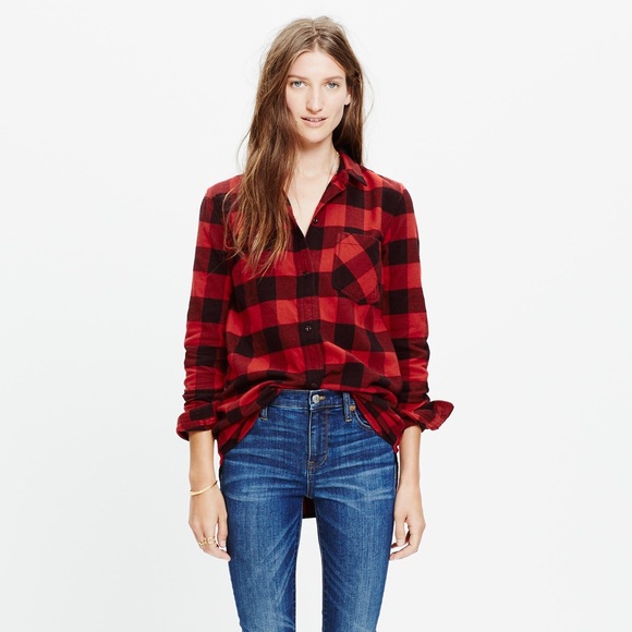 Madewell Tops - Madewell Flannel Ex-Boyfriend Shirt, Buffalo Check